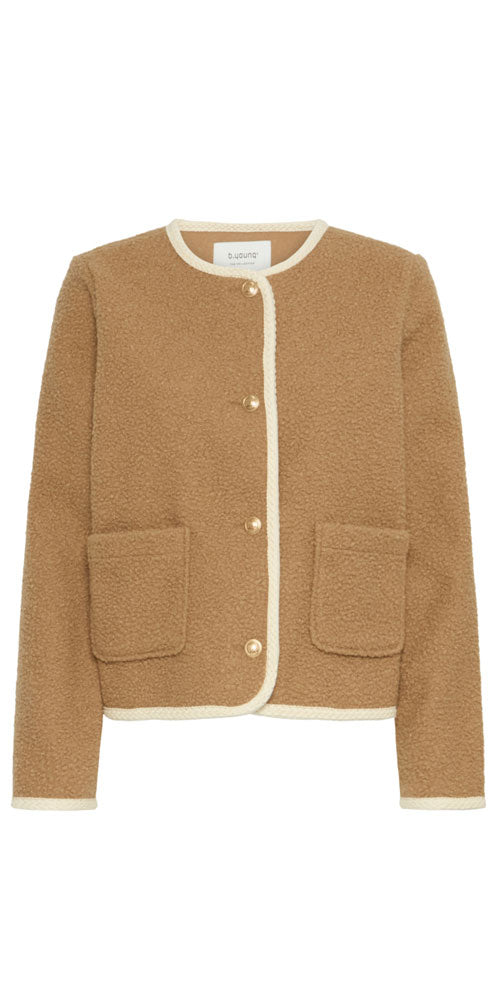 B.Young Bouclé Jacket, camel