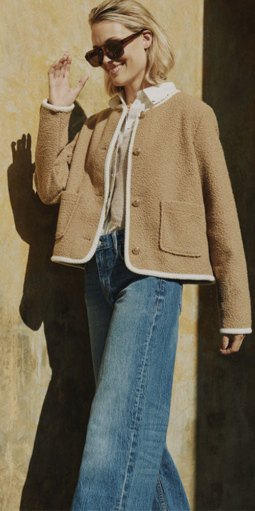 B.Young Bouclé Jacket, camel