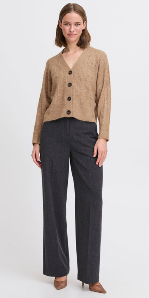 B.Young Button Cardy, walnut