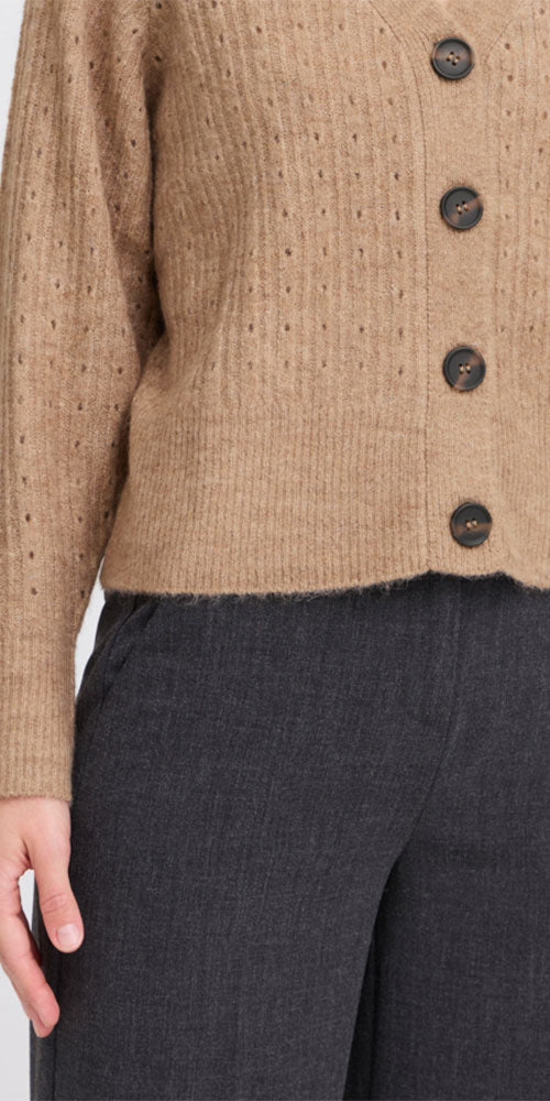 B.Young Button Cardy, walnut