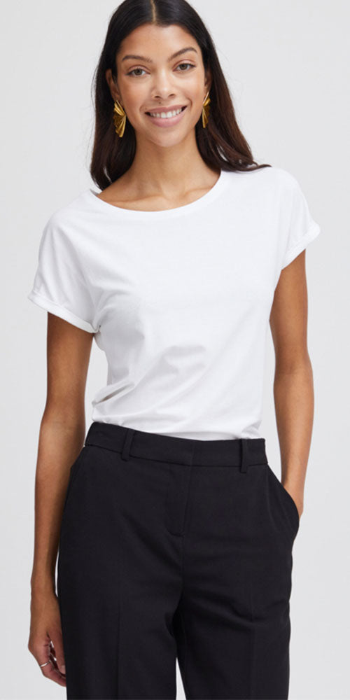 B.Young Relaxed Crew Neck Tee, white