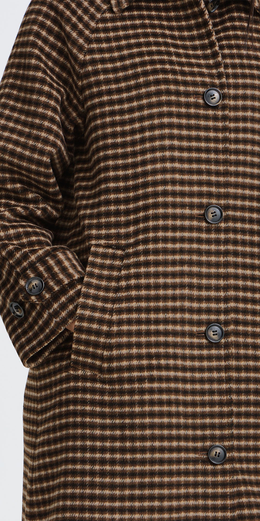 B.Young Check Coat, brown/navy