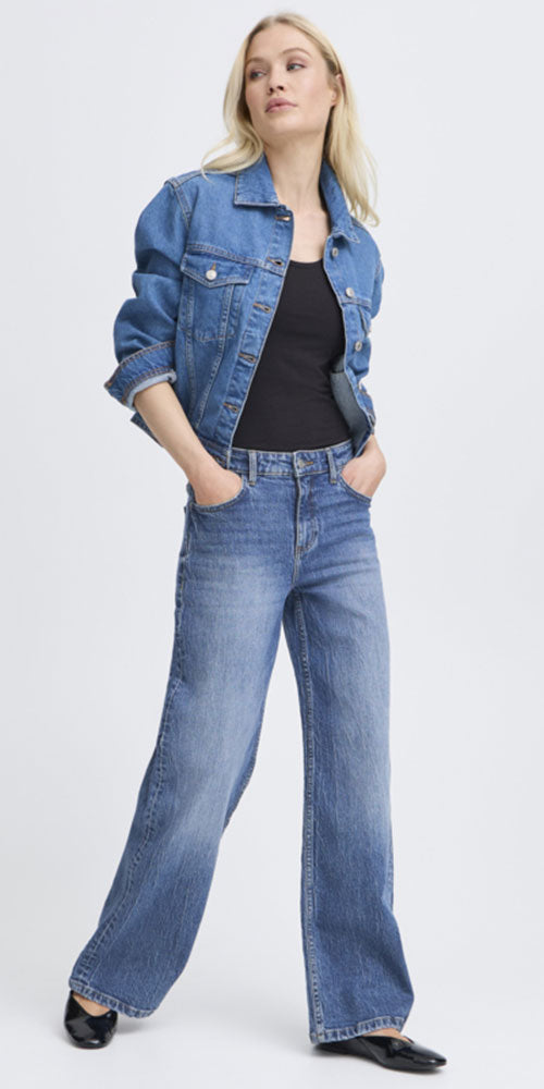 B.Young Classic Wide Jeans Long, medium wash