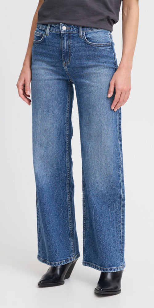 B.Young Classic Wide Jeans Long, medium wash