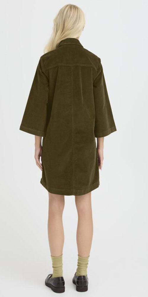 B.Young Corduroy Shift Dress, moss green