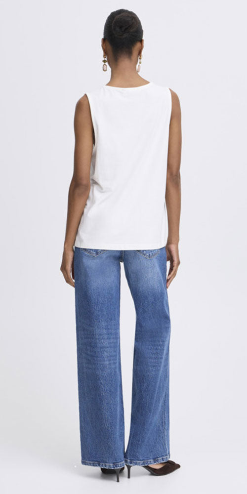 B.Young Cotton V-neck Tank, white