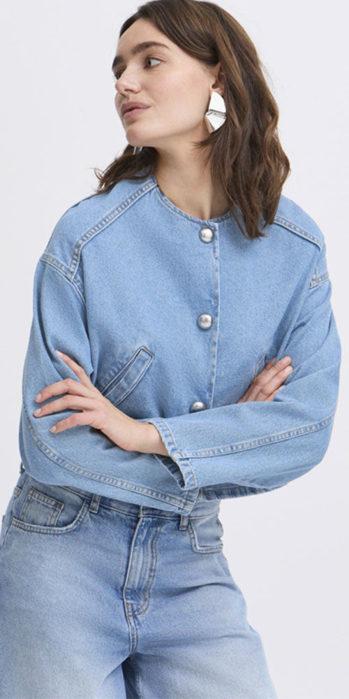 B.Young Cropped Demin Jacket
