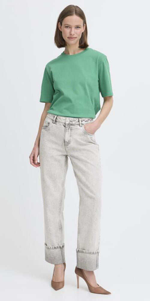 B.Young Cuffed Jeans, washed grey