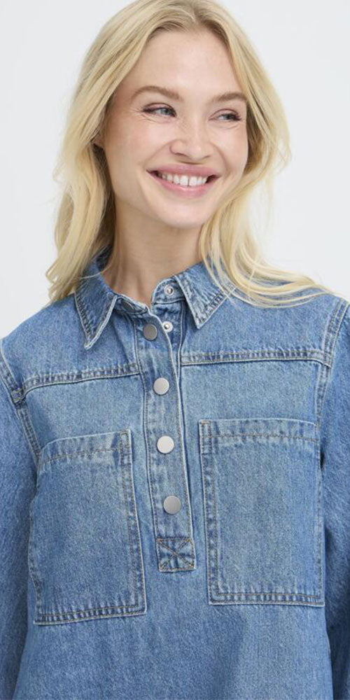 B.Young Denim Shift Dress