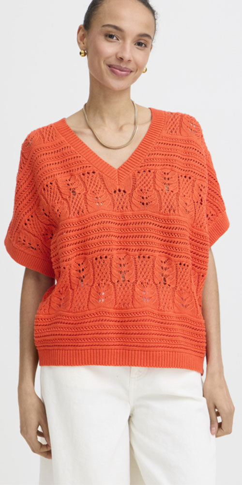 B.Young Dolman Sweater Vest, tangerine