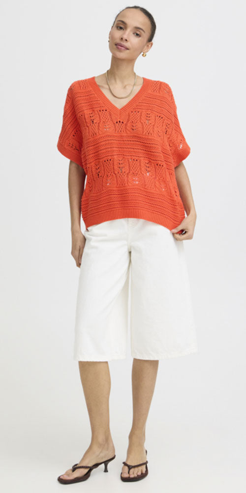 B.Young Dolman Sweater Vest, tangerine