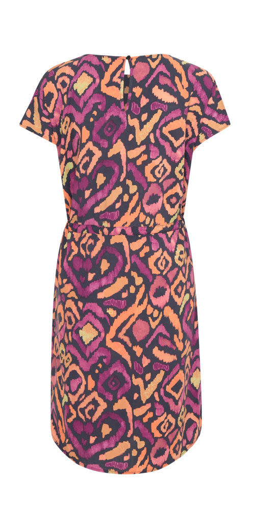 B.Young Drawstring Dress, purple ikat