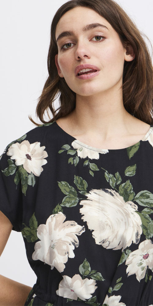 B.Young Drawstring Dress, roses