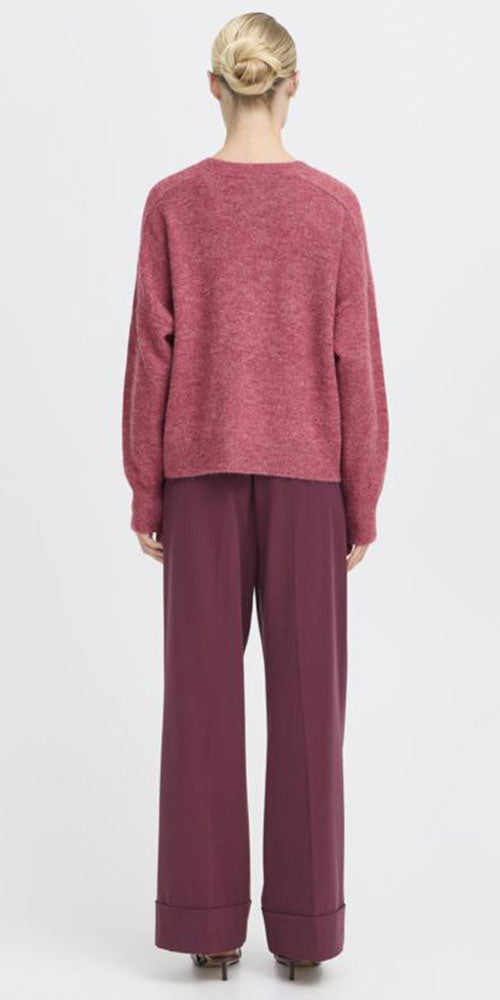 B.Young Easy Crew Neck Sweater, rouge