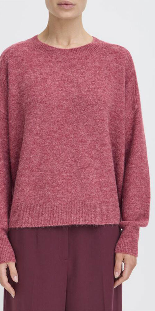 B.Young Easy Crew Neck Sweater, rouge
