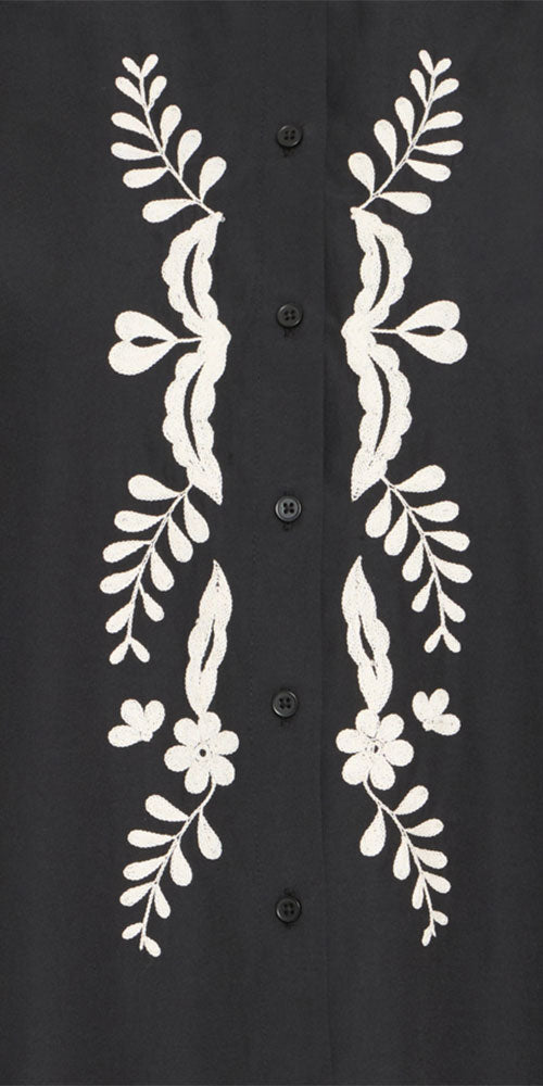 B.Young Embroidered Blouse, black/white