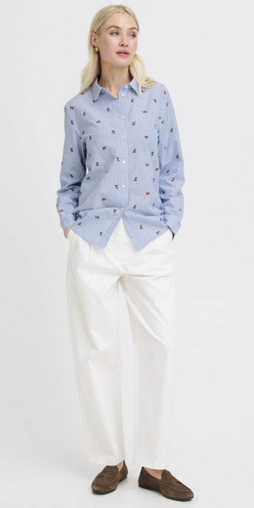 B.Young Embroidered Cherry Shirt