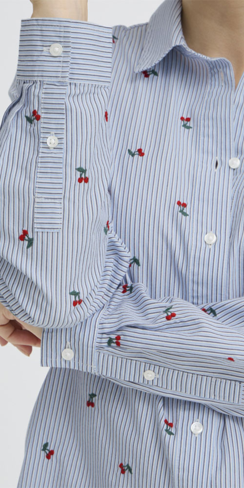 B.Young Embroidered Cherry Shirt
