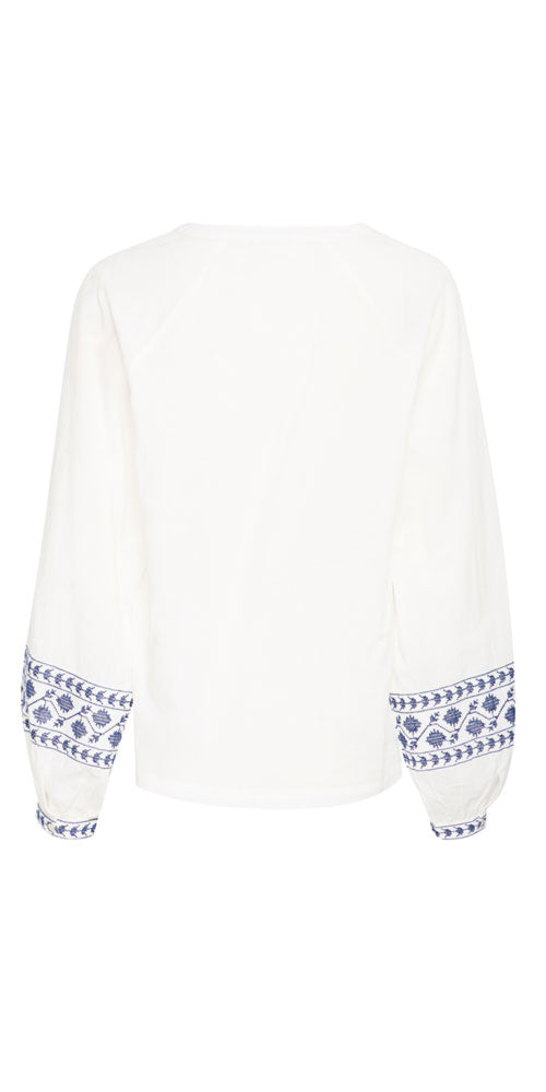 B.Young Embroidered Cotton Blouse