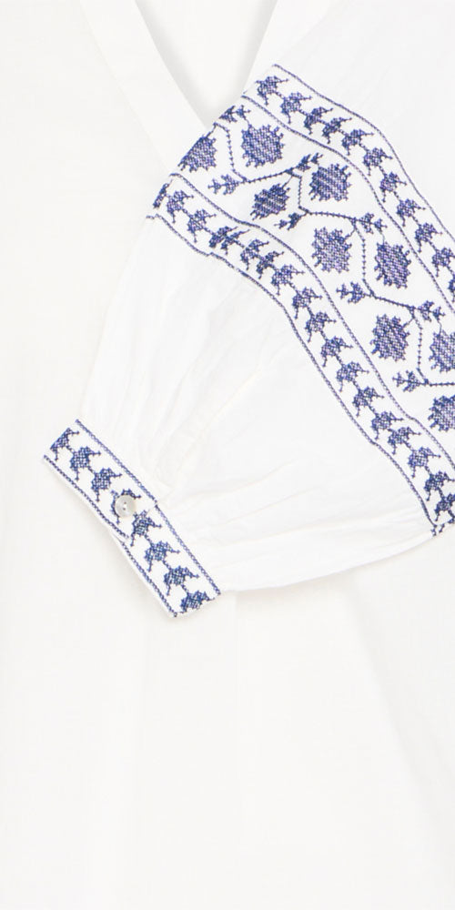 B.Young Embroidered Cotton Blouse