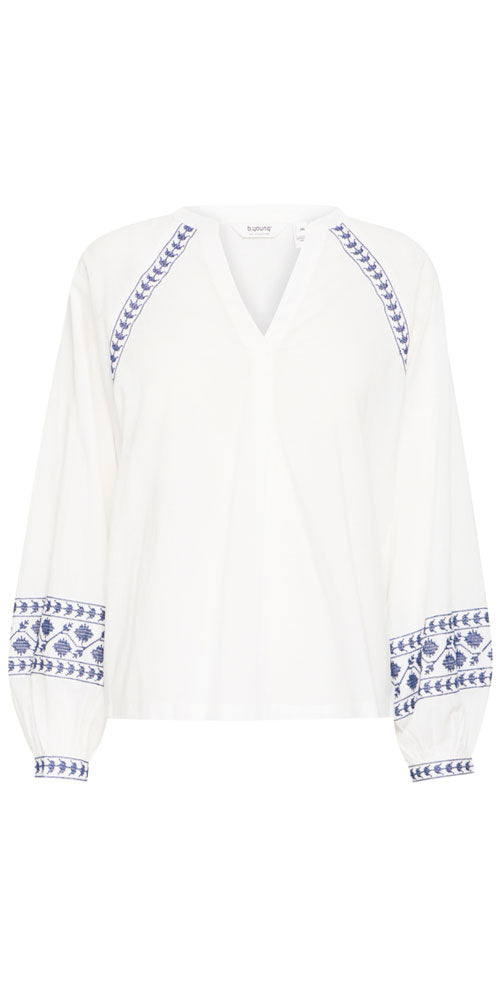 B.Young Embroidered Cotton Blouse