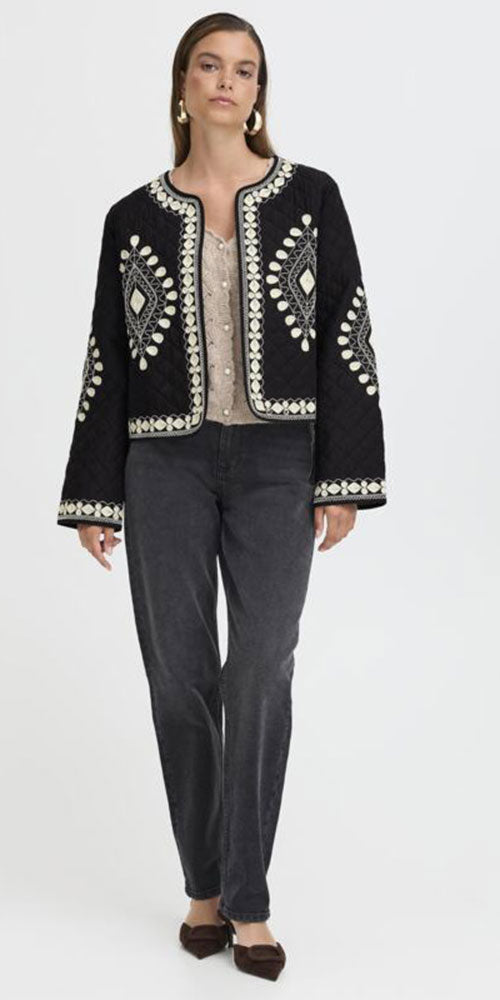 B.Young Embroidered Quilted Jacket
