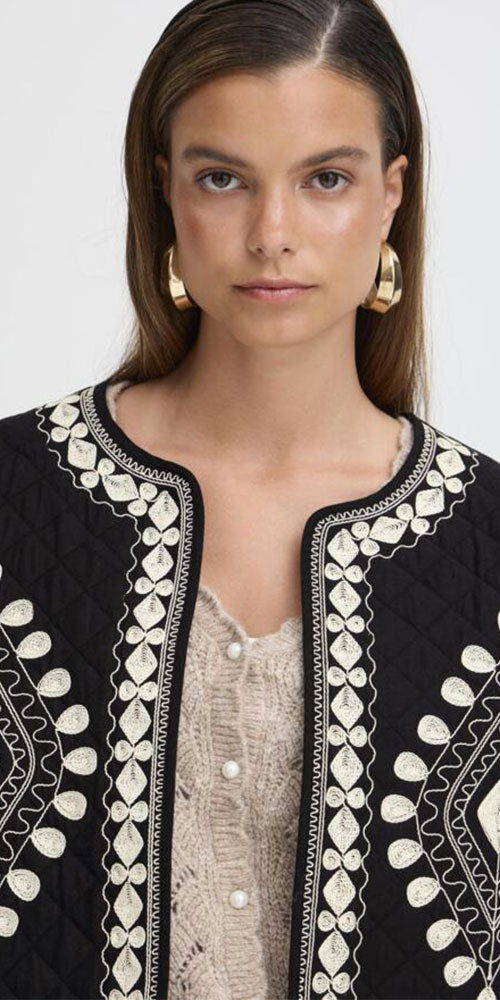 B.Young Embroidered Quilted Jacket