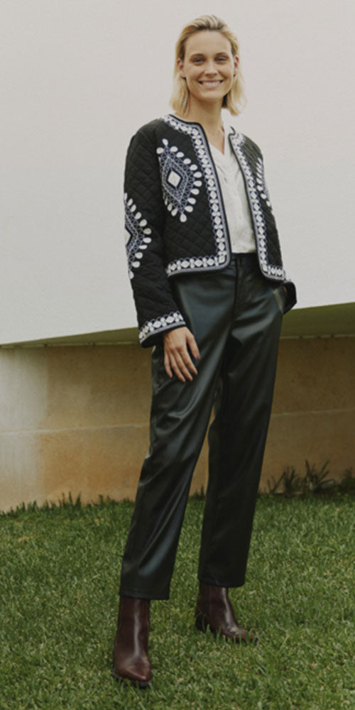B.Young Embroidered Quilted Jacket