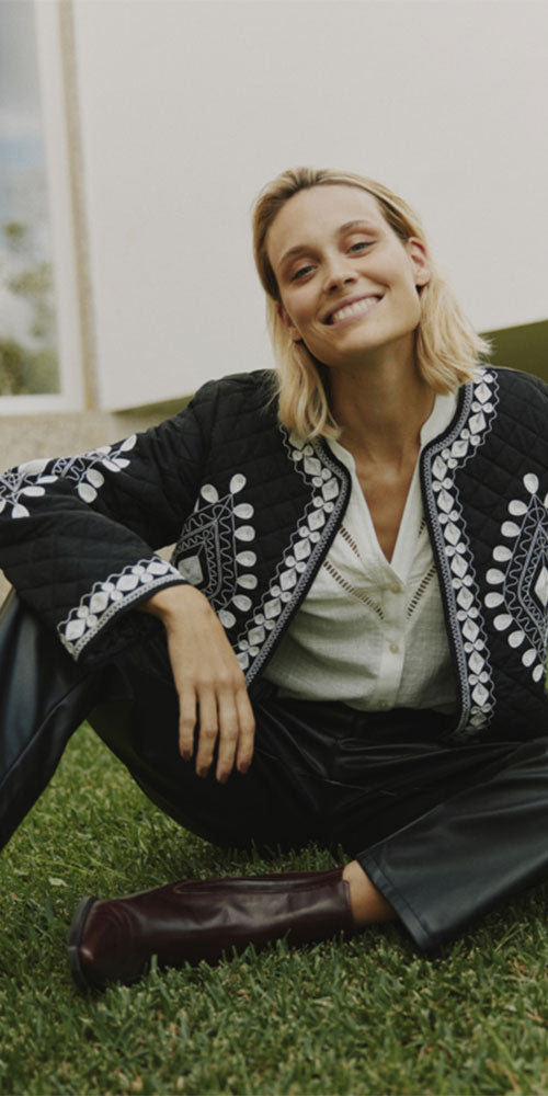 B.Young Embroidered Quilted Jacket