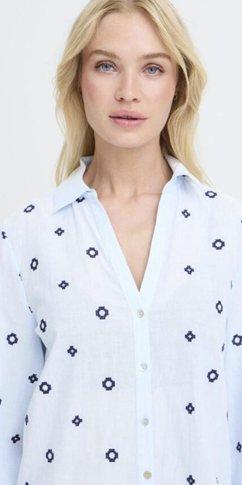 B.Young Embroidered Cotton Tunic Shirt