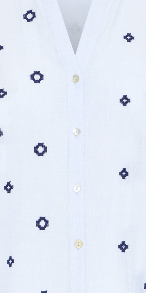 B.Young Embroidered Cotton Tunic Shirt