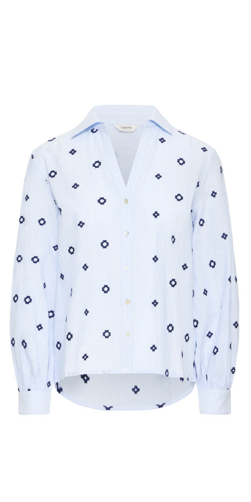 B.Young Embroidered Cotton Tunic Shirt