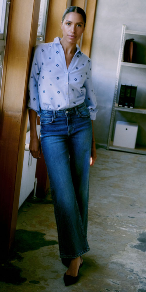 B.Young Embroidered Cotton Tunic Shirt