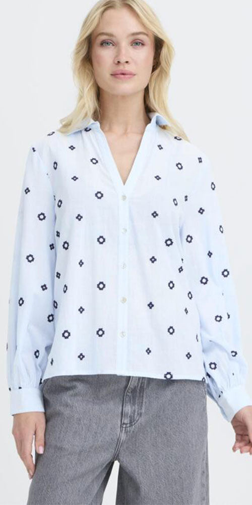 B.Young Embroidered Cotton Tunic Shirt