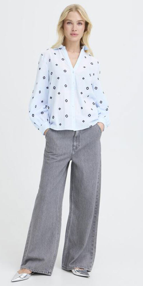 B.Young Embroidered Cotton Tunic Shirt