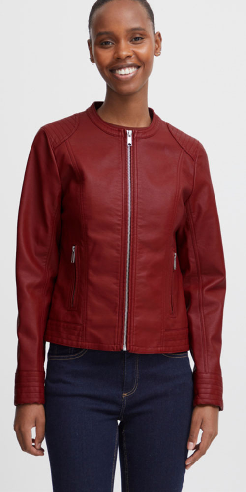 Cranberry leather jacket deals