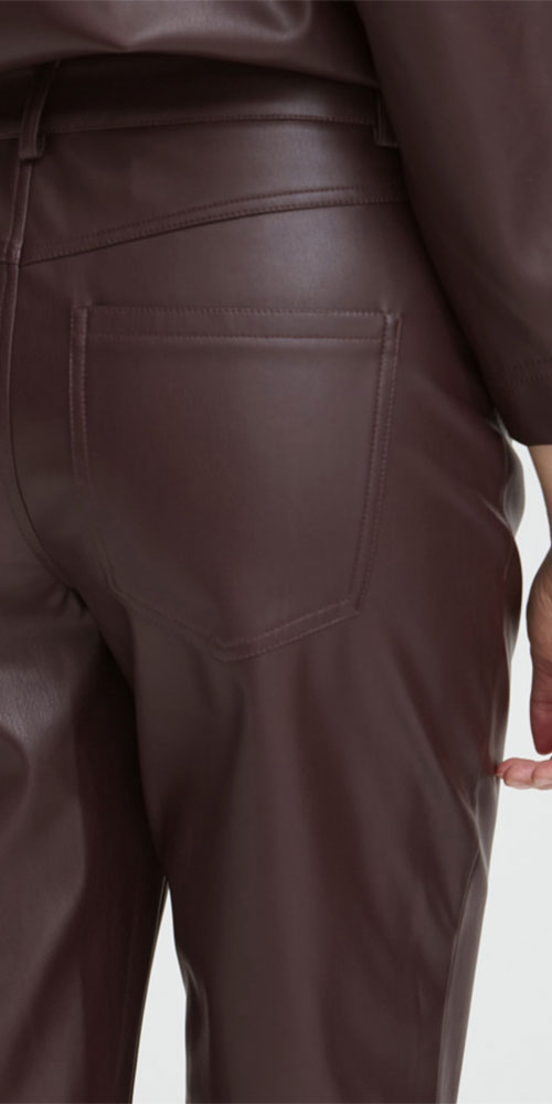 B.Young Straight Faux Leather Pants, eggplant