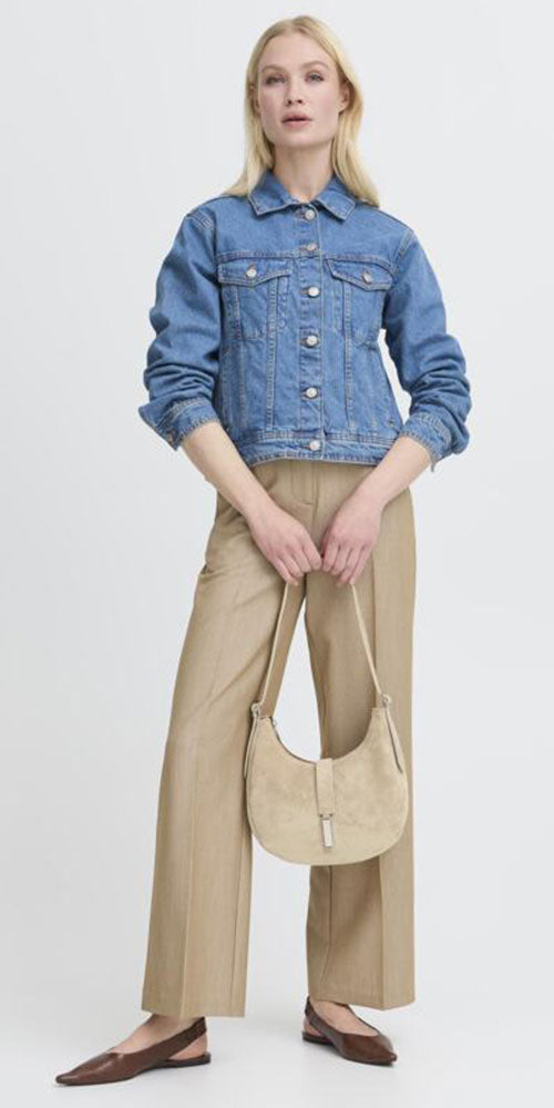B.Young Faux Suede Crescent Handbag