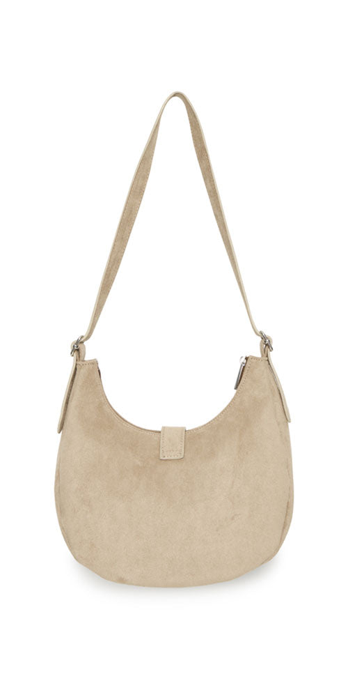 B.Young Faux Suede Crescent Handbag