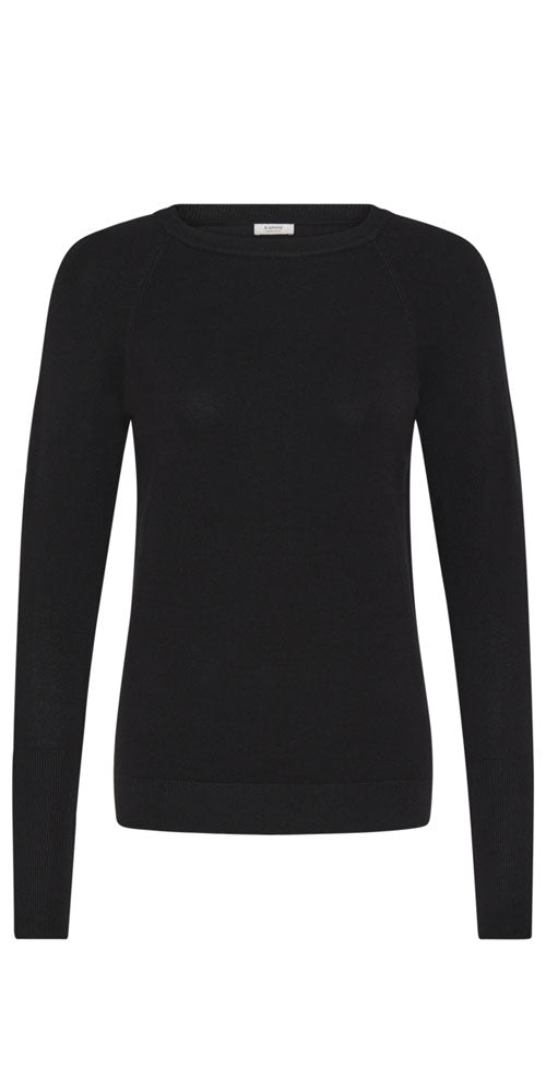 B.Young Fine Knit Crew Neck, black