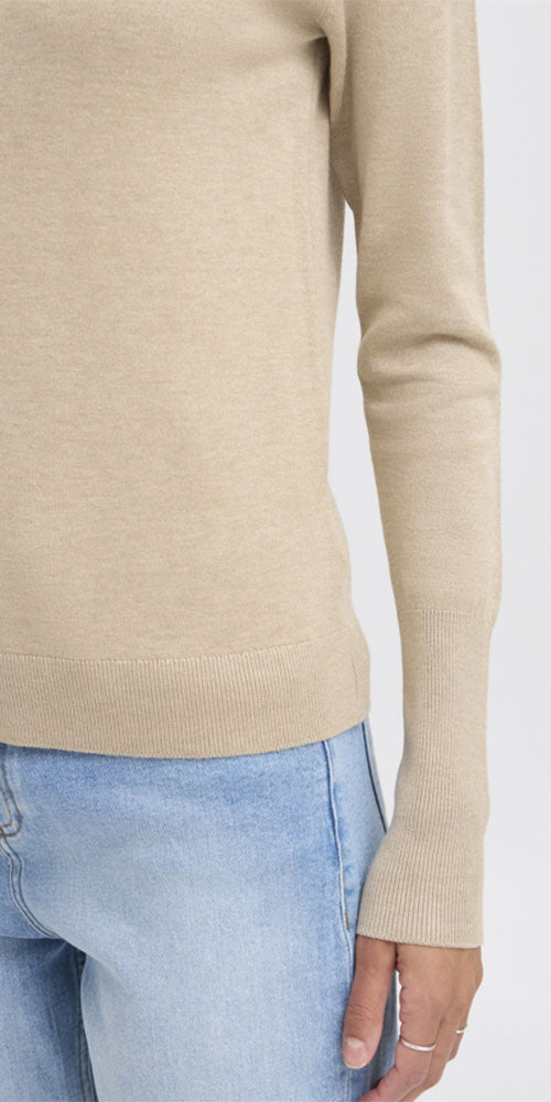B.Young Fine Knit Crew Neck, hummus