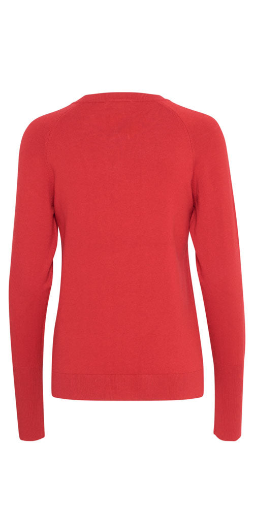 B.Young Fine Knit Crew Neck, red