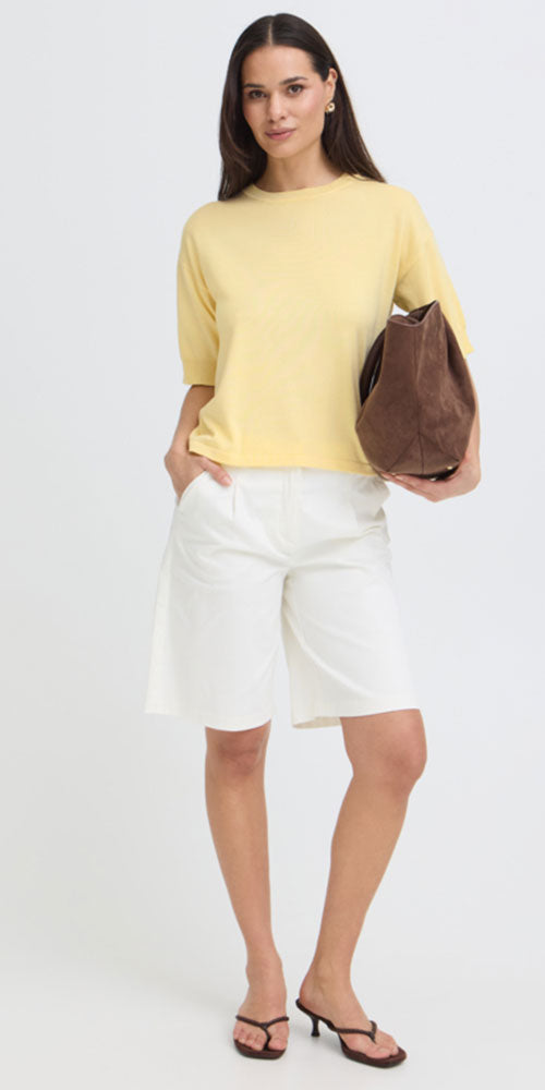 B.Young Fine Knit Sweater Tee, butter yellow