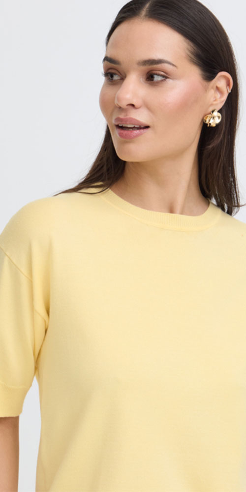 B.Young Fine Knit Sweater Tee, butter yellow