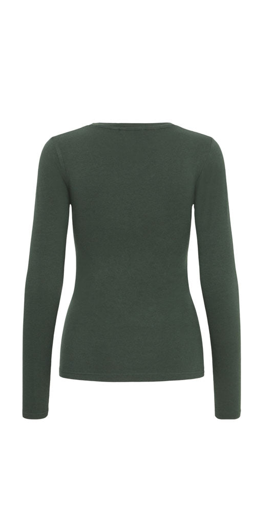 B.Young Fitted Long Sleeve Top, dark green