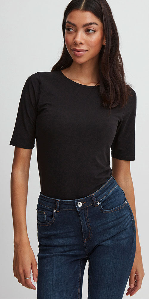 B.Young Fitted Half Sleeve Tee, black