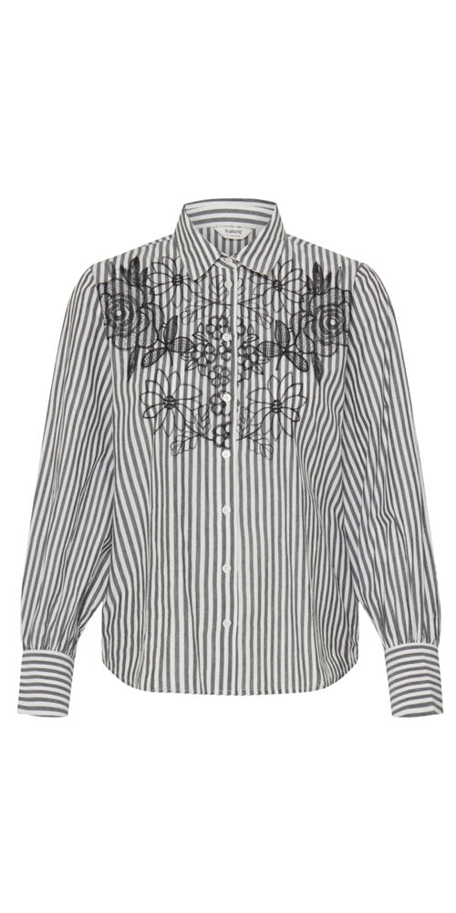 B.Young Flower and Stripe Shirt