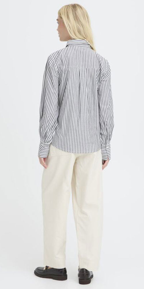 B.Young Flower and Stripe Shirt