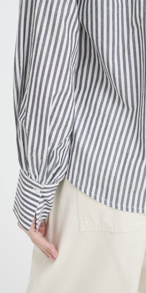 B.Young Flower and Stripe Shirt