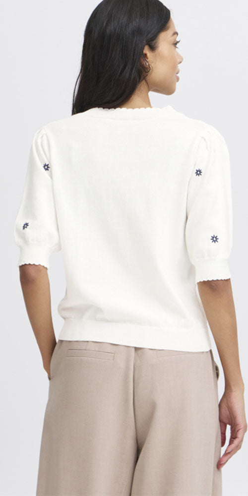B.Young Flower Embroidered Sweater